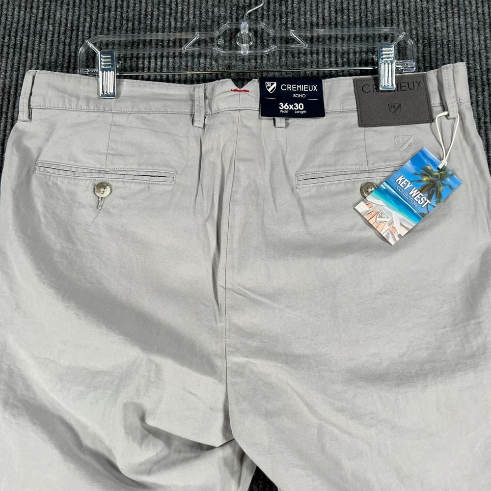 Cremieux Soho Linen Pants Mens 36x30 Gray Chino Key West Casual Comfort New - Picture 12 of 13